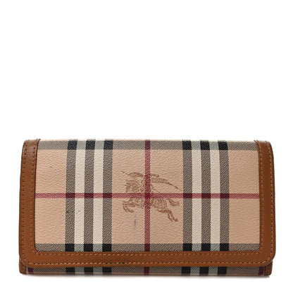 Burberry Haymarket Check Penrose Continental Wallet Chocolate 1 of 8