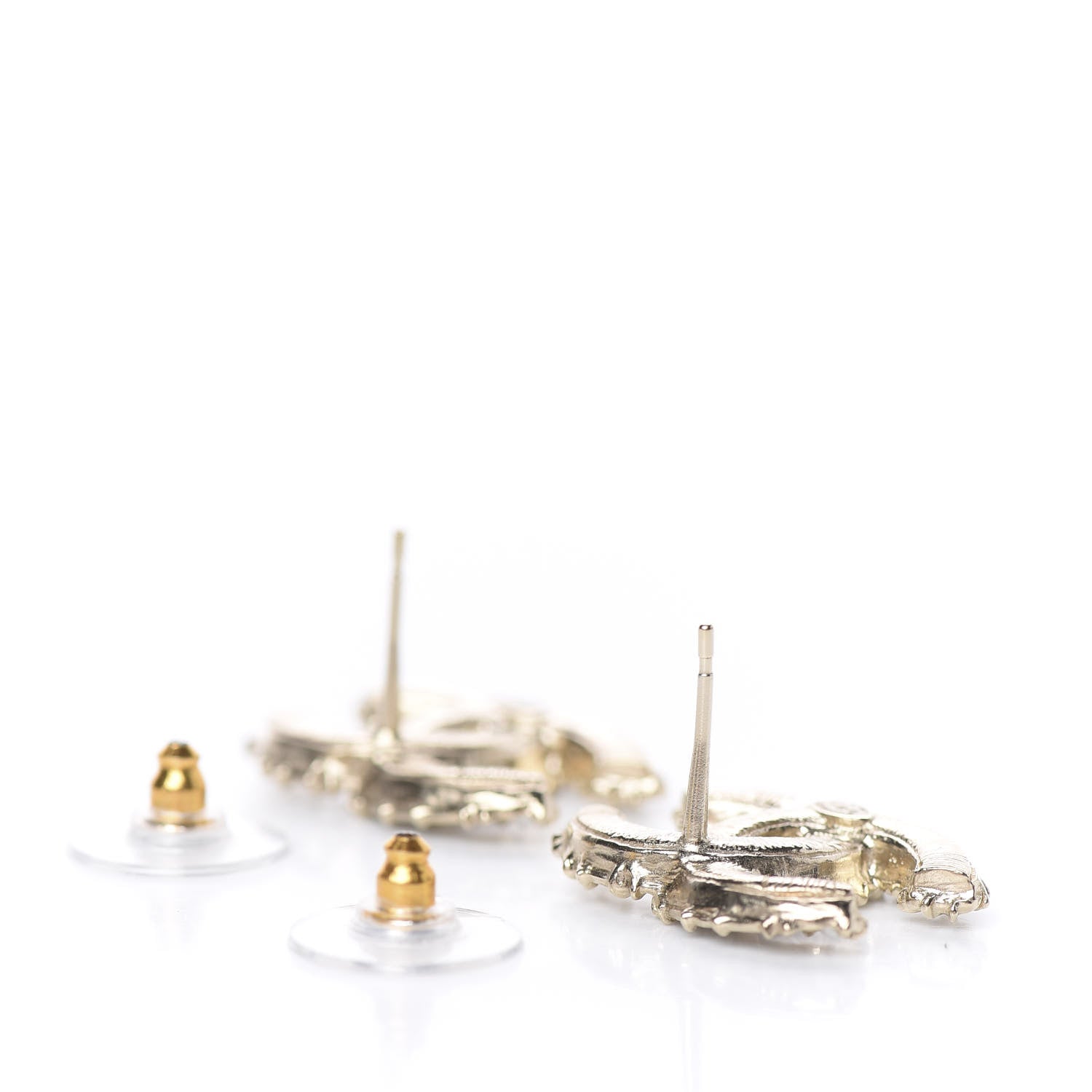 Chanel Pearl CC Camellia Express Stud Earrings Gold 3 of 5
