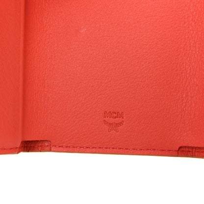 MCM Calfskin Ottomar Monogram Tri-Fold Wallet Hot Coral 6 of 6