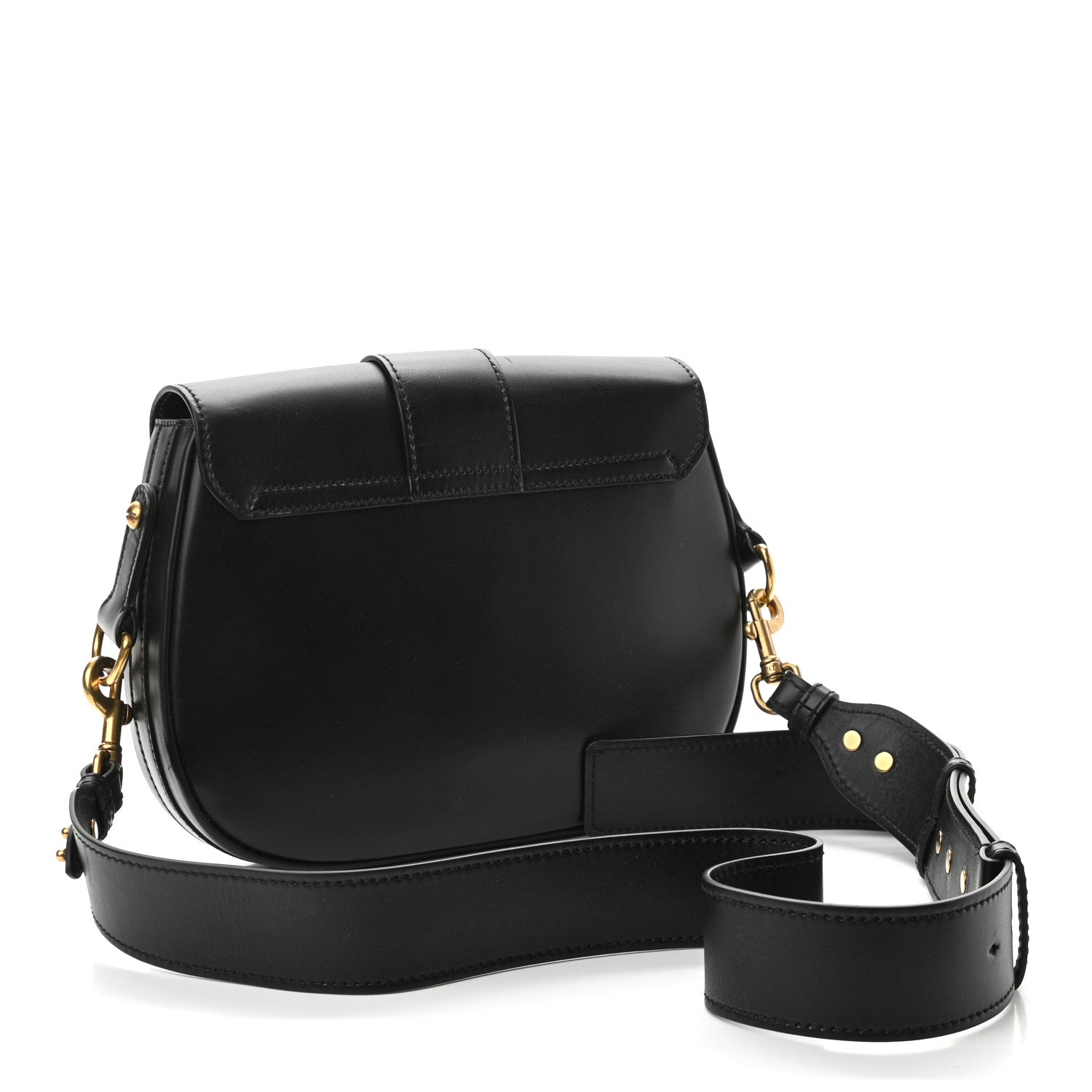 Christian Dior Calfskin D Fence Saddle Bag Black 3 of 11
