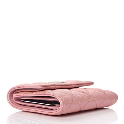 Chanel Iridescent Caviar Quilted Small Flap Wallet Rose Pink 4 of 9