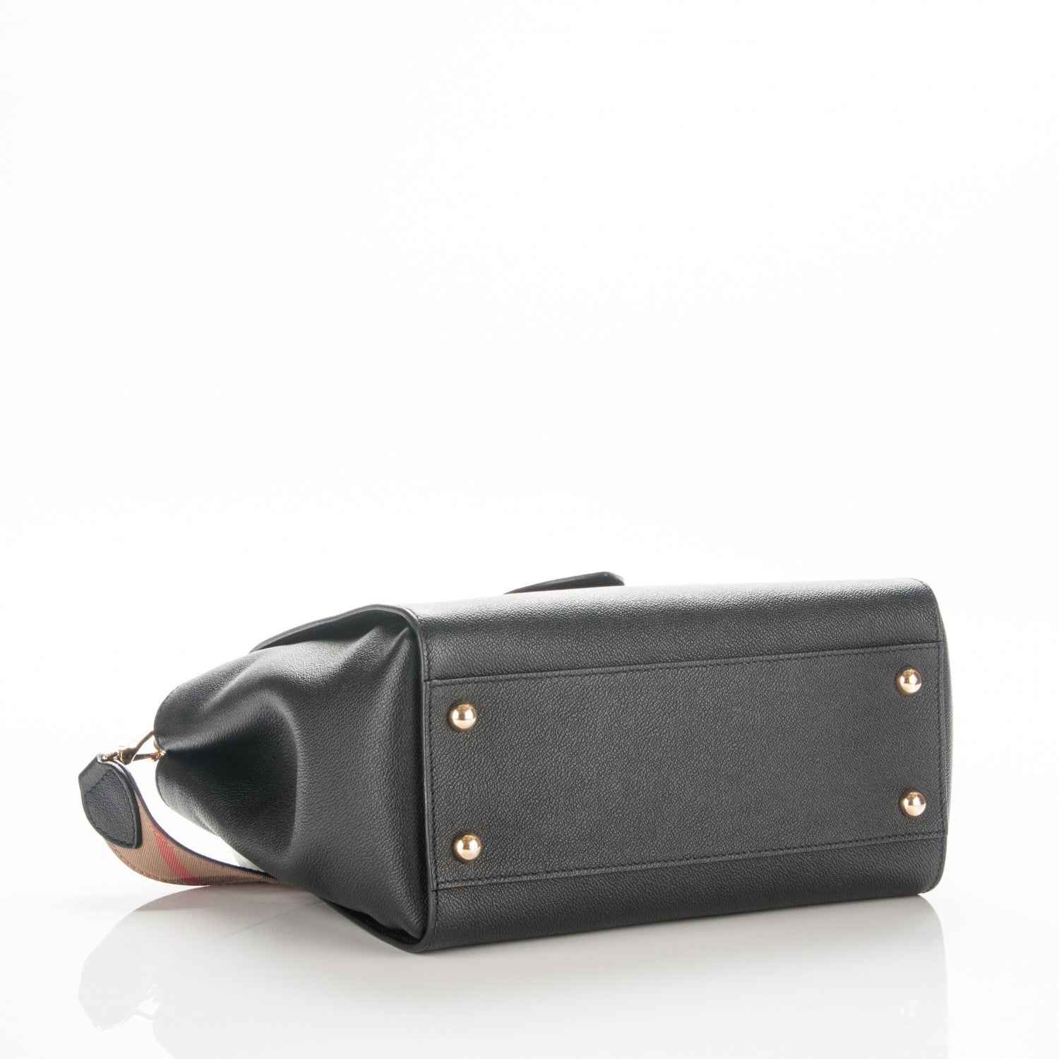 Burberry Soft Grain Calfskin Large Buckle Tote Black 4 of 8