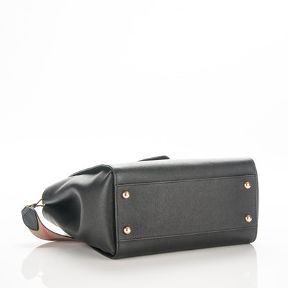 Burberry Soft Grain Calfskin Large Buckle Tote Black 4 of 8