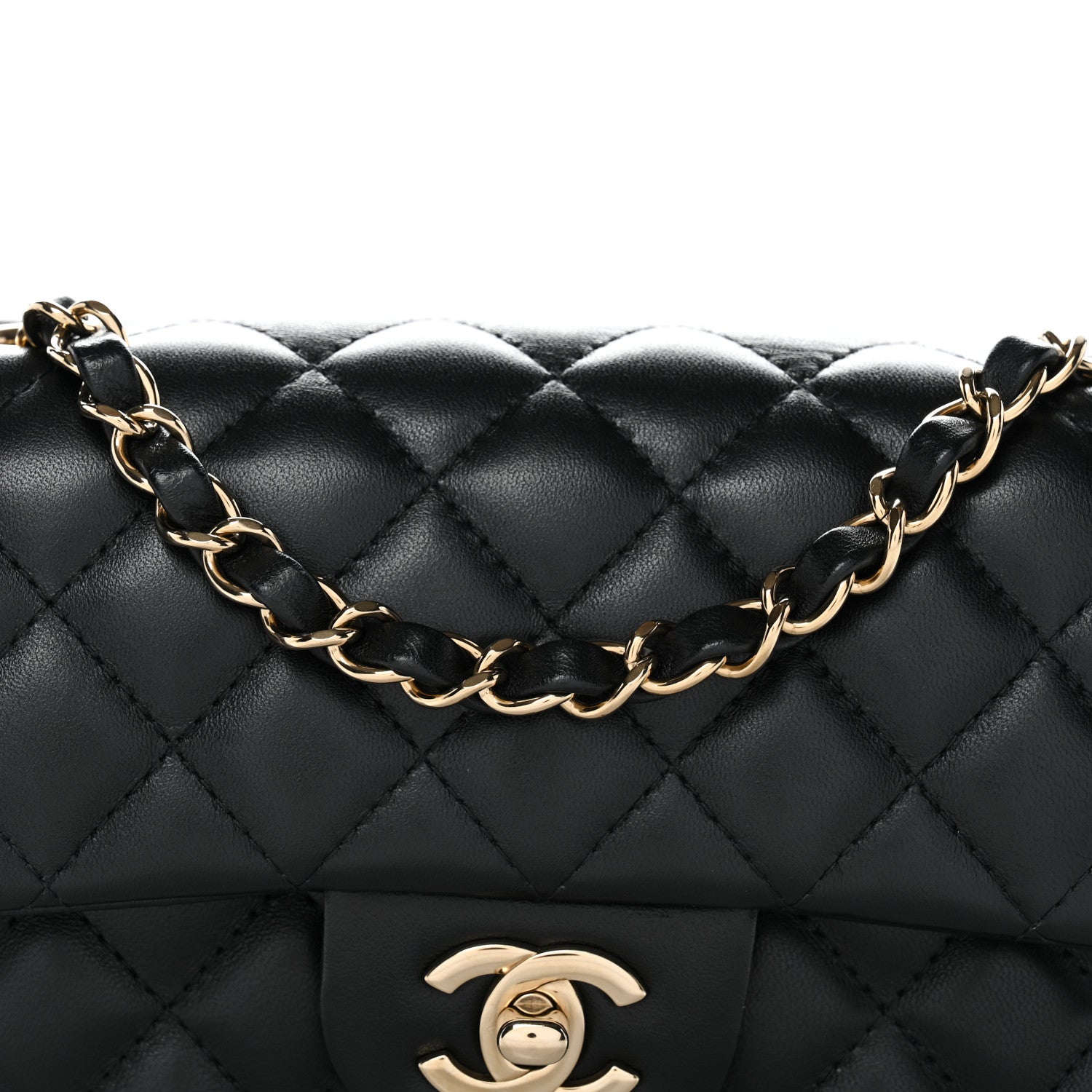 Chanel Lambskin Quilted Mini Rectangular Flap Black 9 of 12