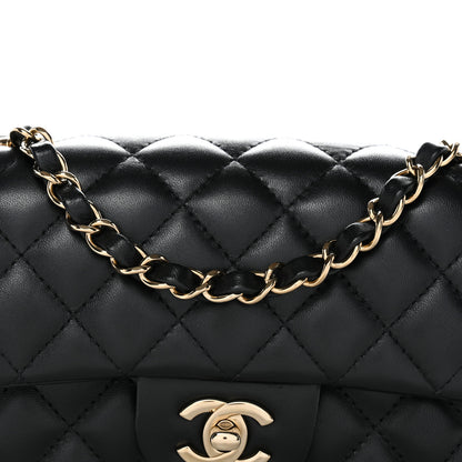 Chanel Lambskin Quilted Mini Rectangular Flap Black 9 of 12