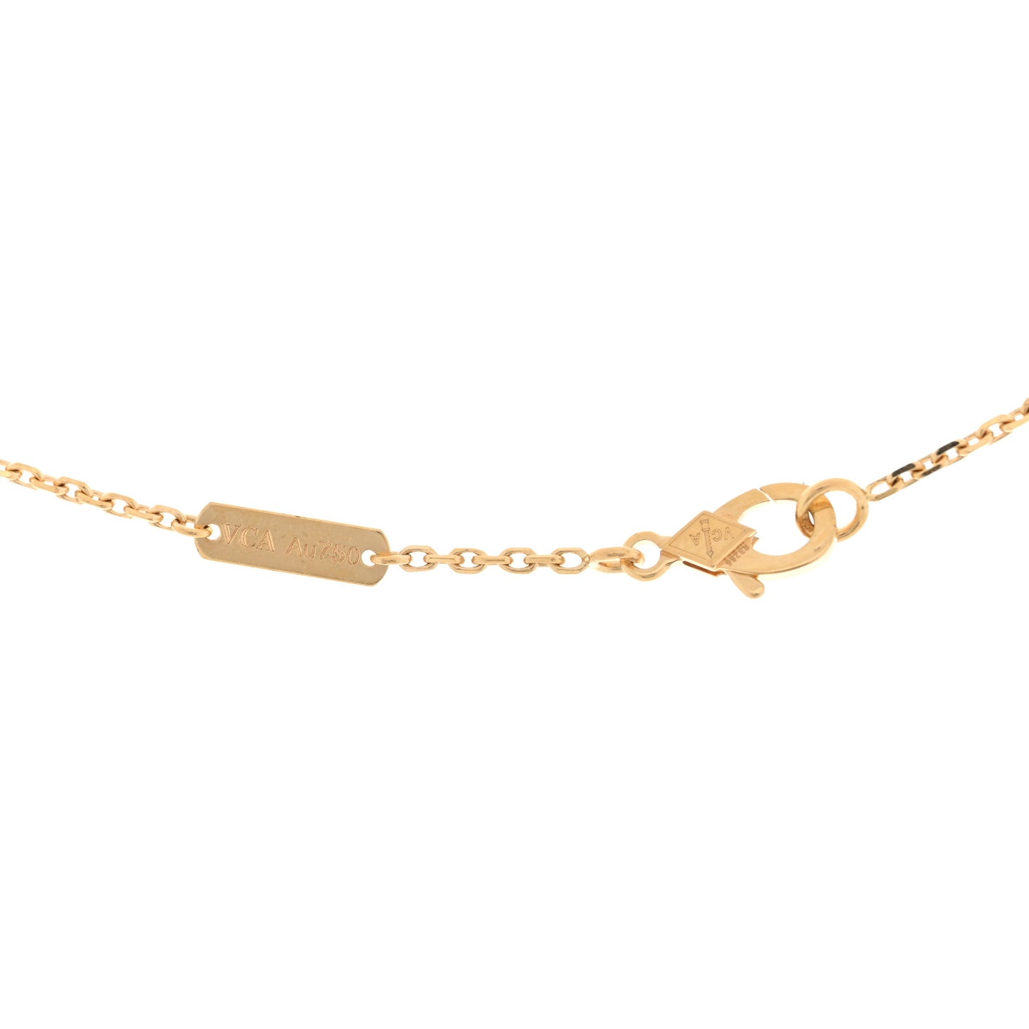 18K Yellow Gold Mother of Pearl Vintage Alhambra Pendant Necklace