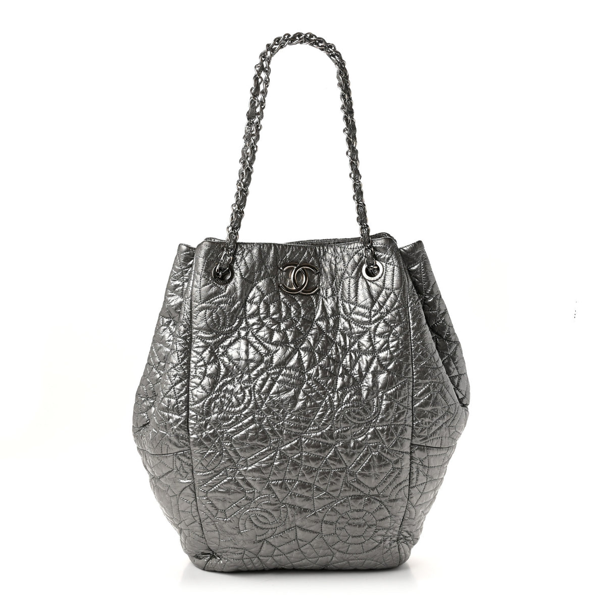 Chanel Vinyl Graphic Edge Tote Silver 1 of 19