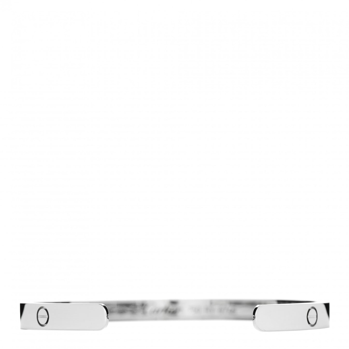 18K White Gold LOVE Cuff Bracelet 20
