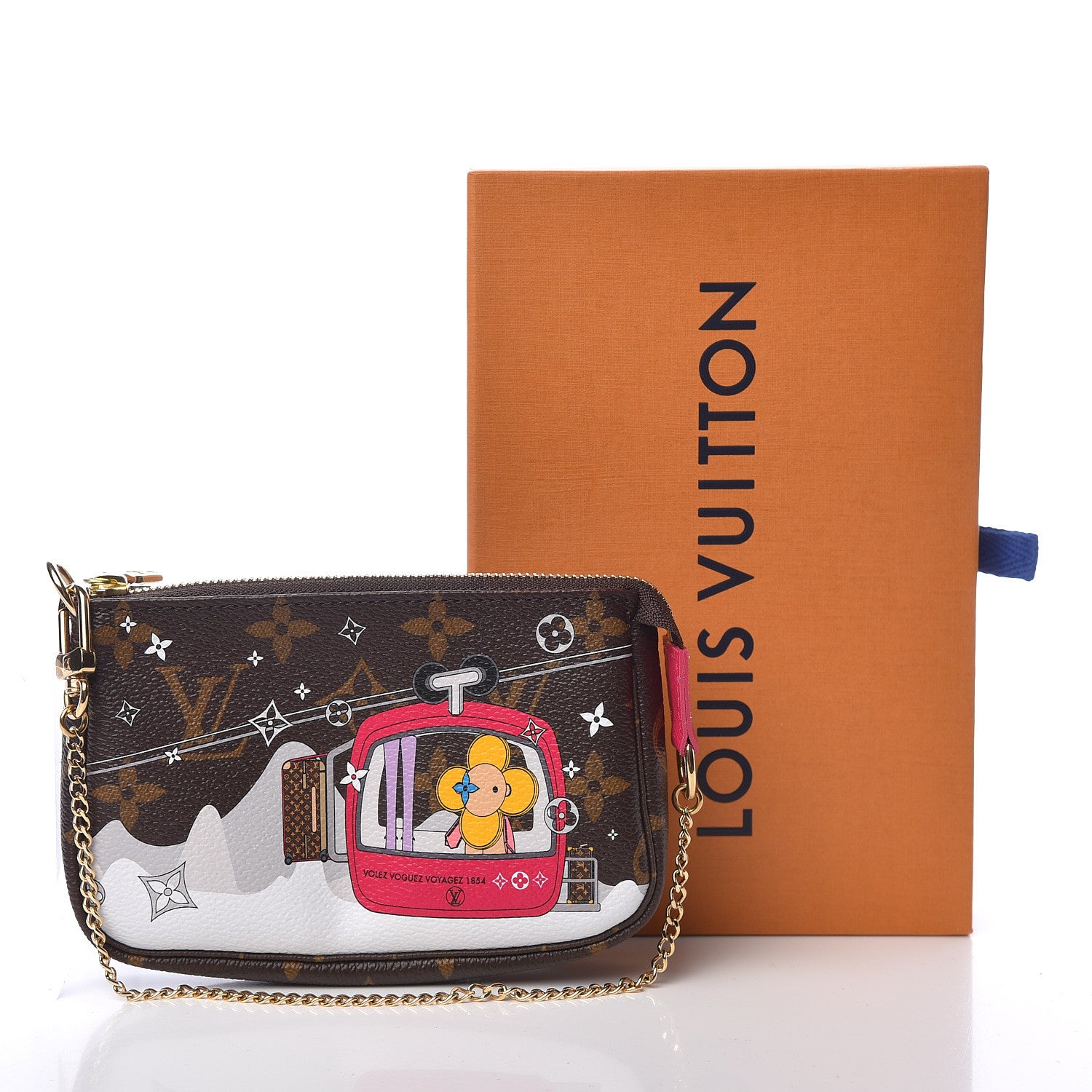 Louis Vuitton Monogram 2019 Christmas Animation Mini Courchevel Pochette Accessories Fuchsia 8 of 8
