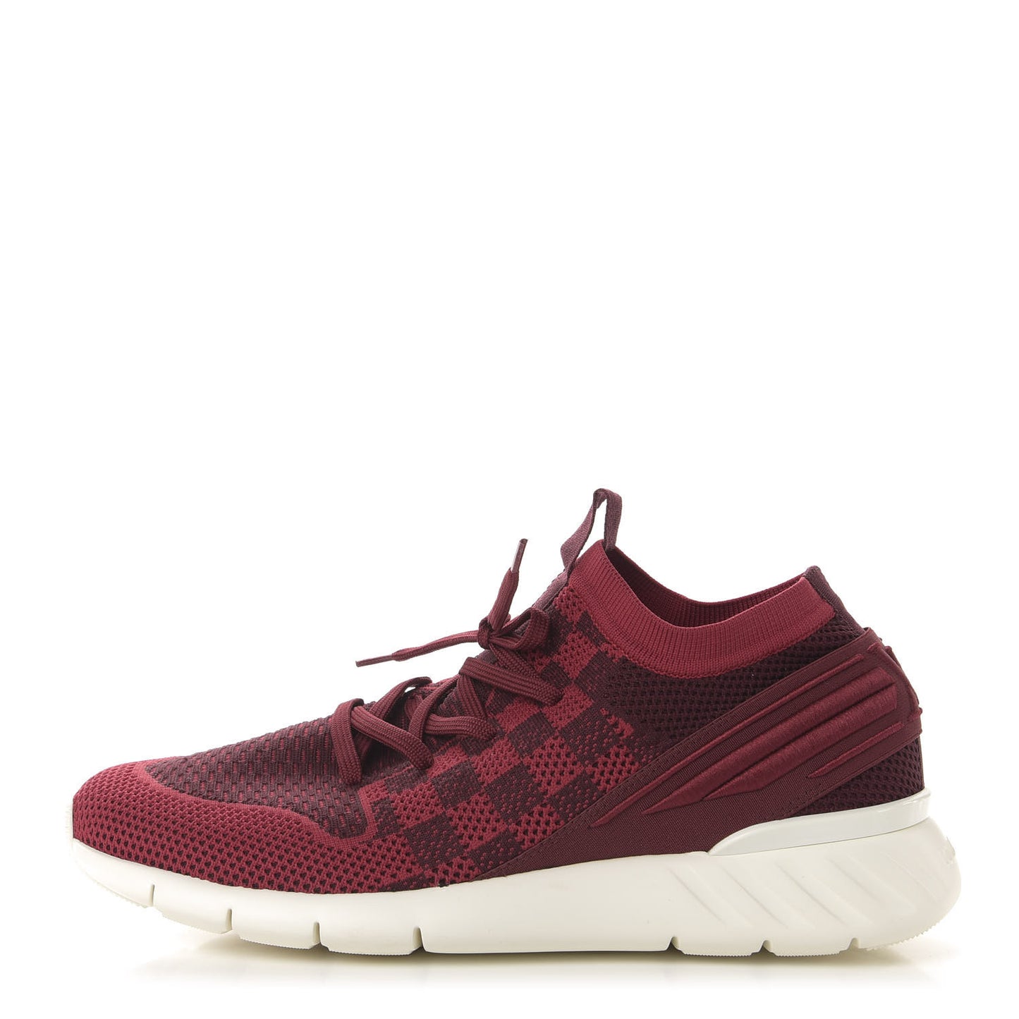 Knit Damier Fastlane Sneakers 8.5 Burgundy Red