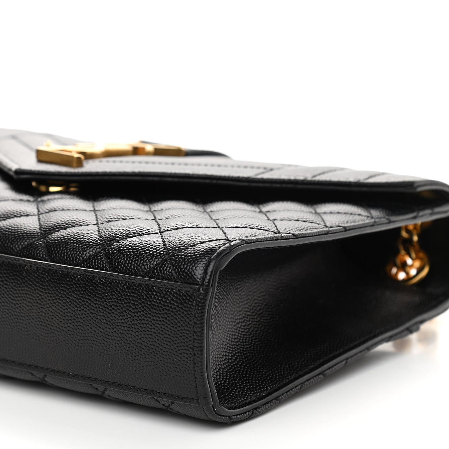 Grain De Poudre Textured Mixed Matelasse Triquilt Medium Monogram Satchel Black