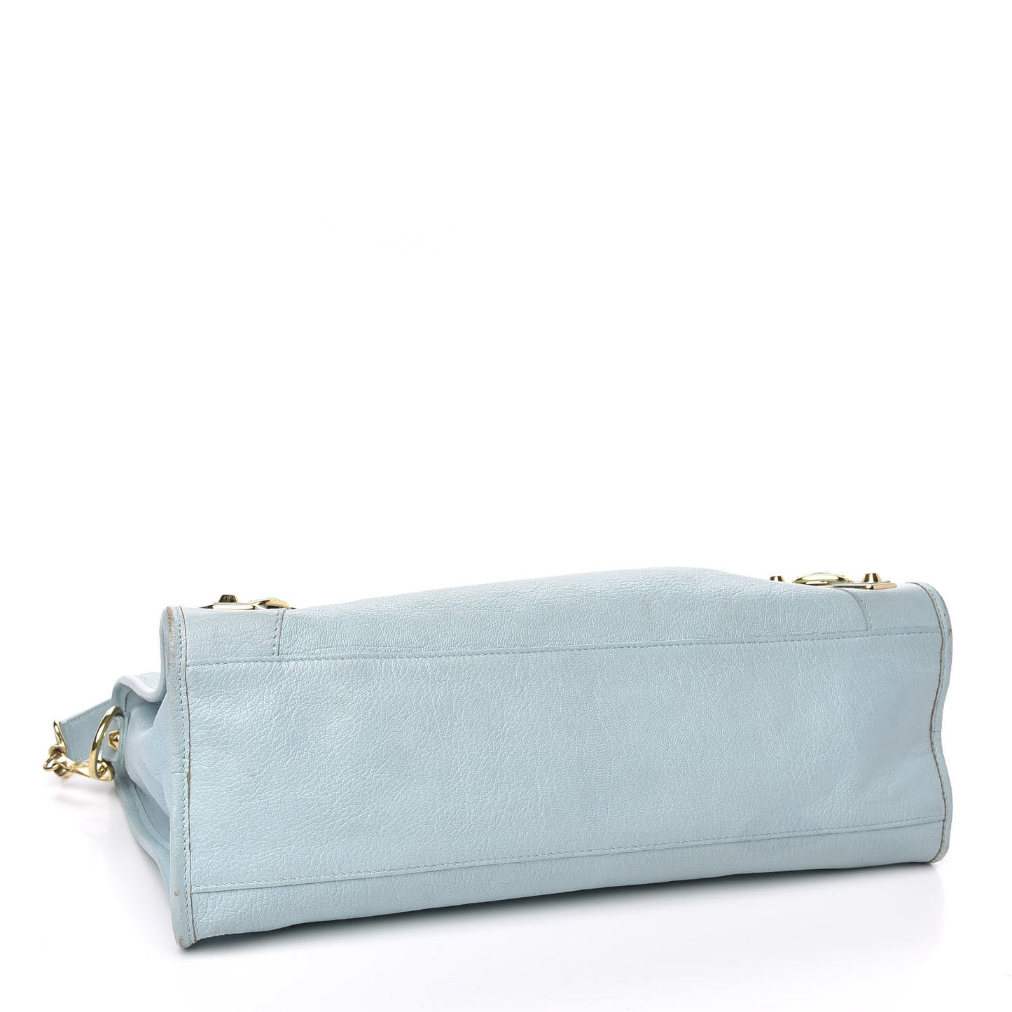 Chevre Gold Metallic Edge Hardware City Bleu Azur