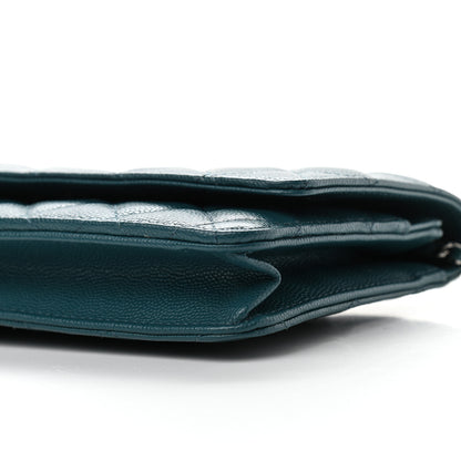 Chanel Caviar Quilted Wallet On Chain WOC Turquoise 21 of 21