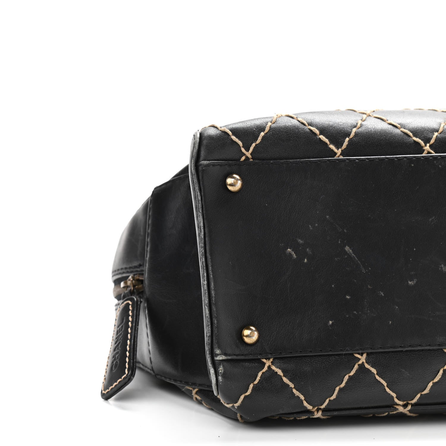 Chanel Calfskin Contrast Stitch Surpique Bowler Black 8 of 16
