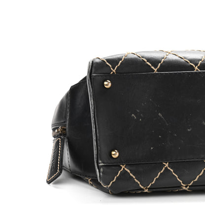 Chanel Calfskin Contrast Stitch Surpique Bowler Black 8 of 16