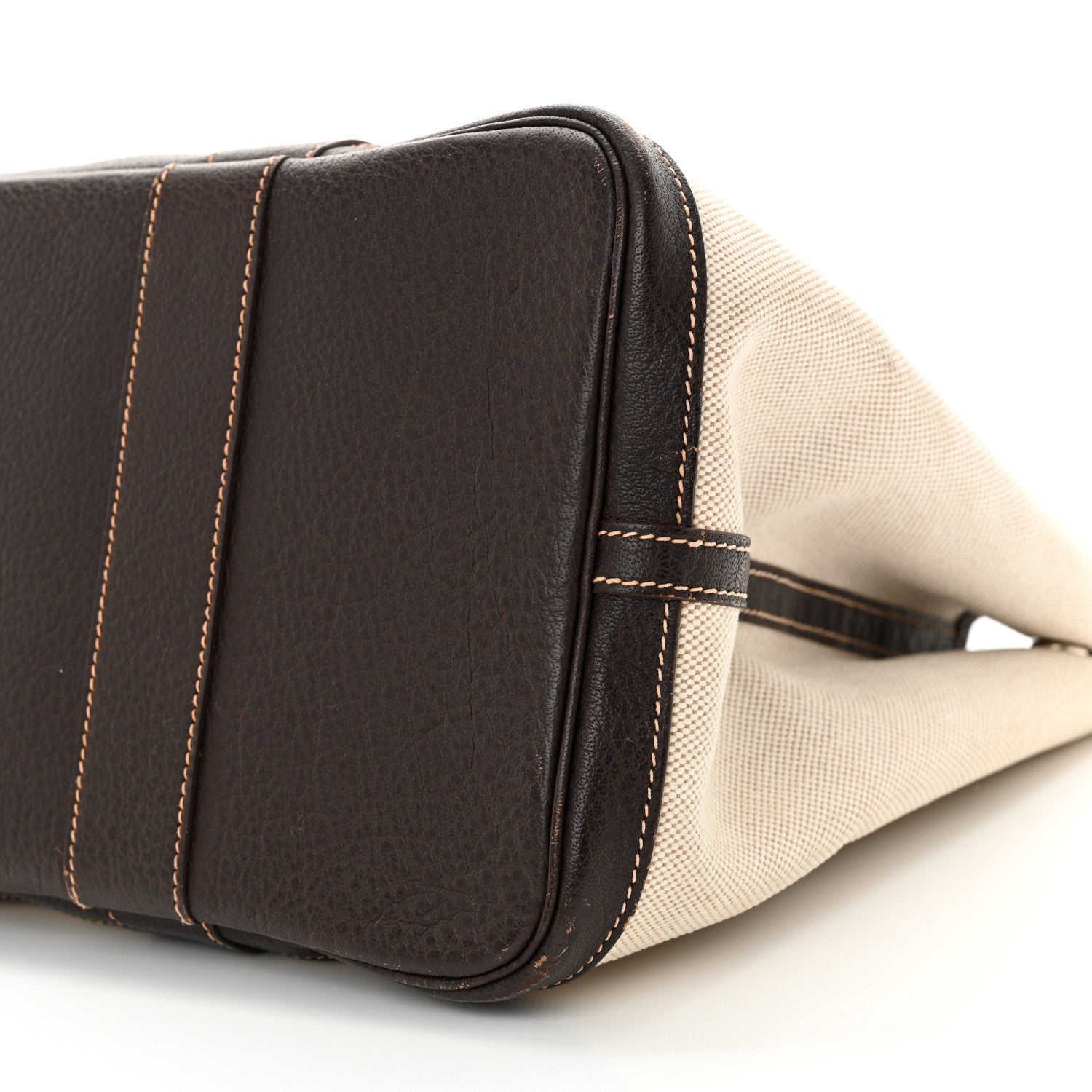 Hermes Buffle Skipper Toile Garden Party 36 MM Tote Marron Fonce 9 of 17