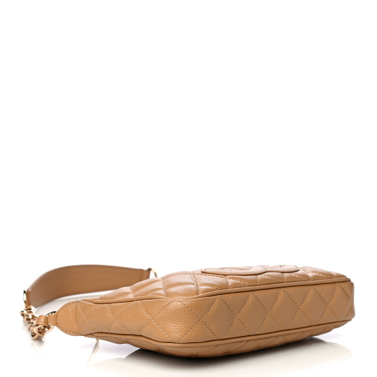 Caviar Quilted Timeless CC Shoulder Bag Beige