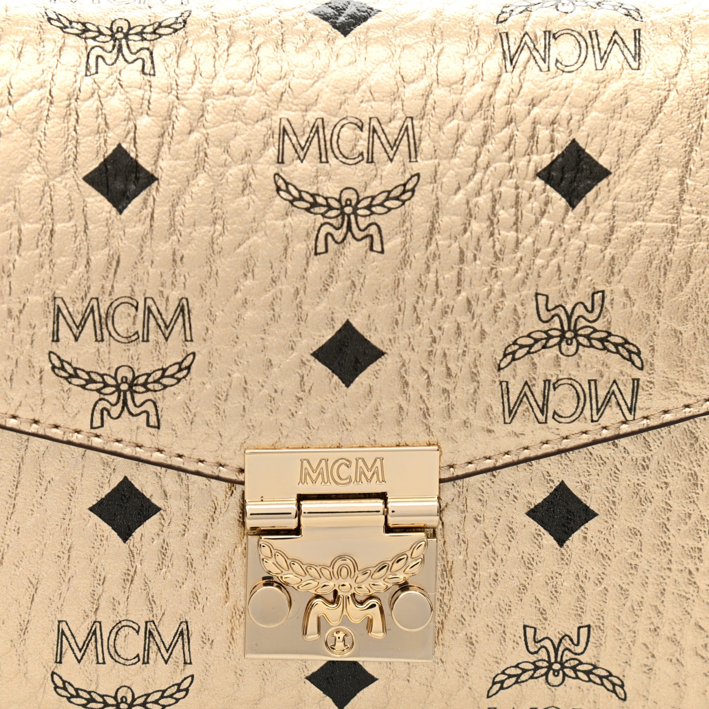 Metallic Visetos Medium Millie Crossbody Bag Berlin Gold