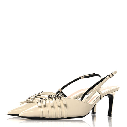 Gucci Patent Regents Slingback Pumps 37.5 New Ivoire 4 of 10