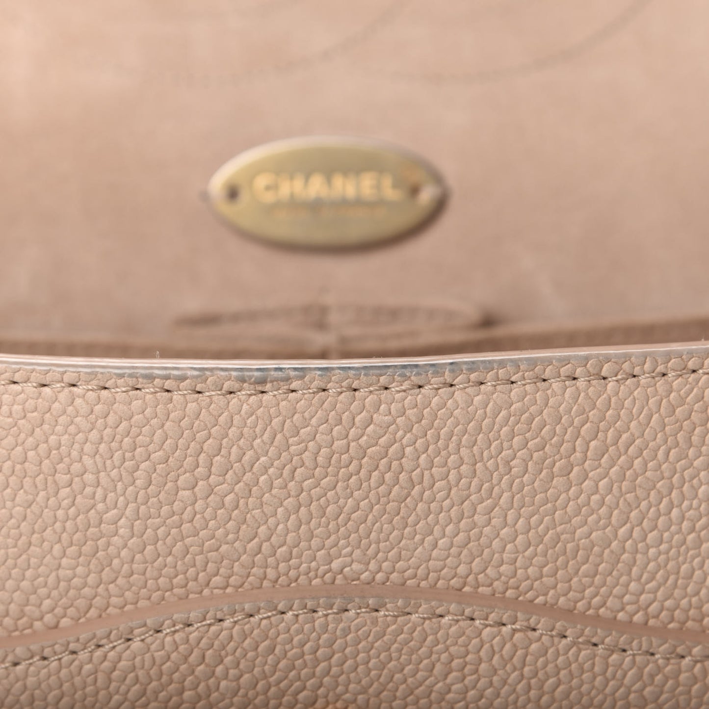 Grained Calfskin Jumbo Classic Pure Double Flap Nude