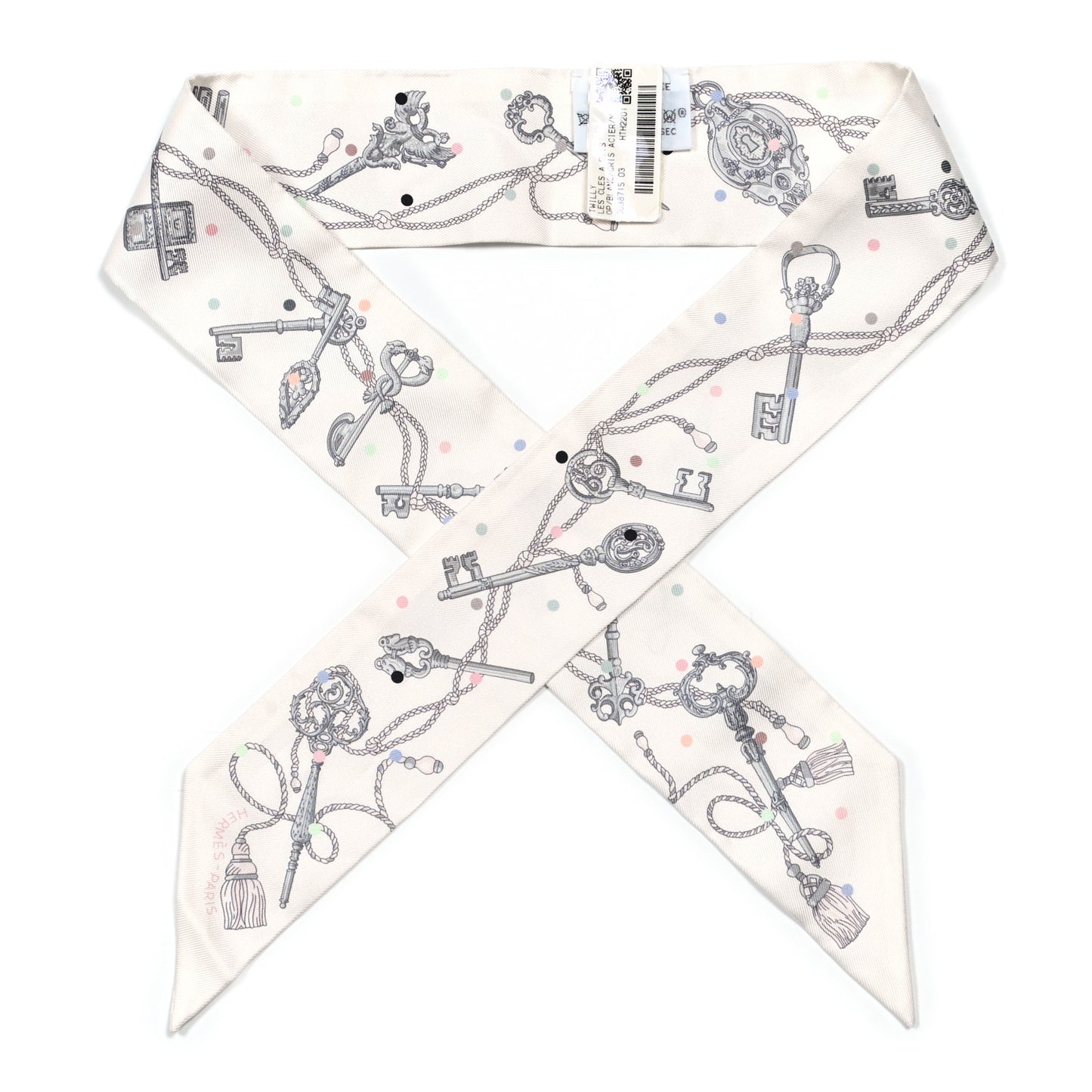 Silk Les Cles A Pois Twilly White Gris Acier