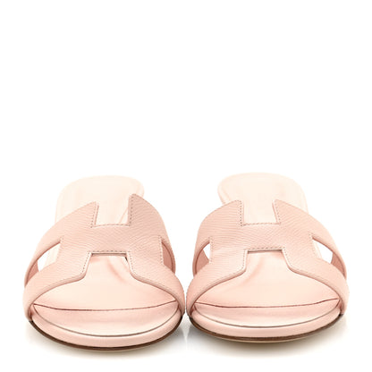 Hermes Epsom Oasis Sandals 37.5 Rose Aube 3 of 10