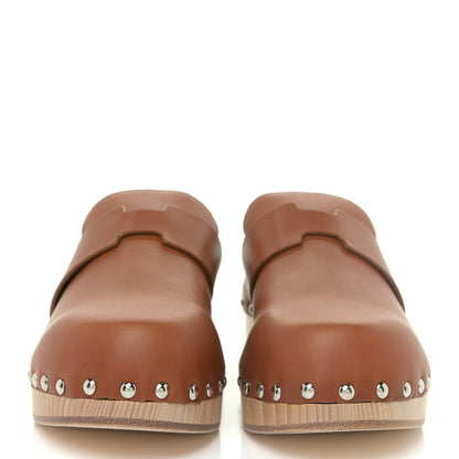 Hermes Calfskin Calya Mules 37 Naturel 2 of 11