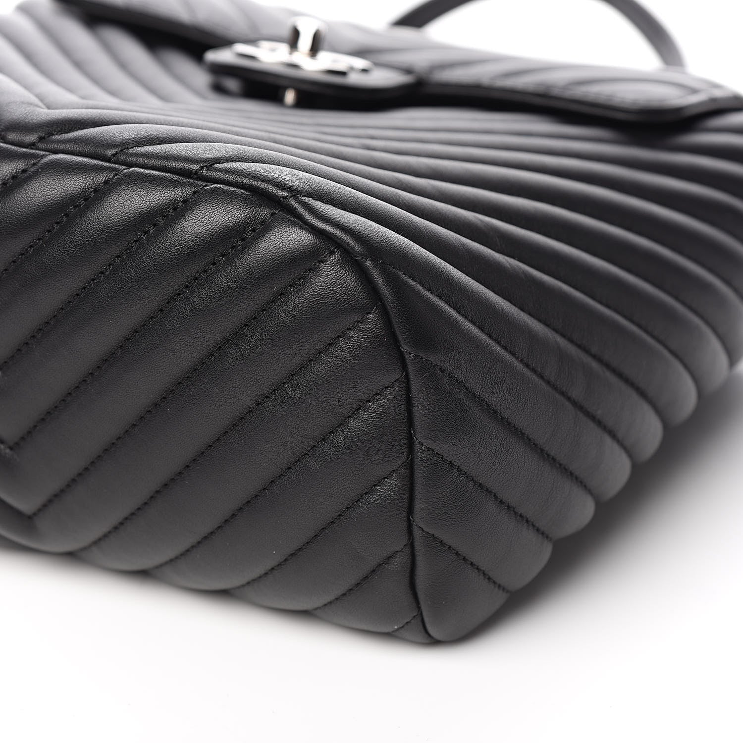 Chanel Calfskin Chevron Quilted Small Urban Spirit Backpack Black 9 of 11