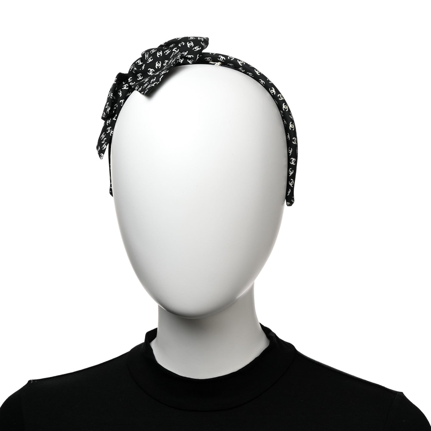 Silk Bow CC Headband Black Ecru