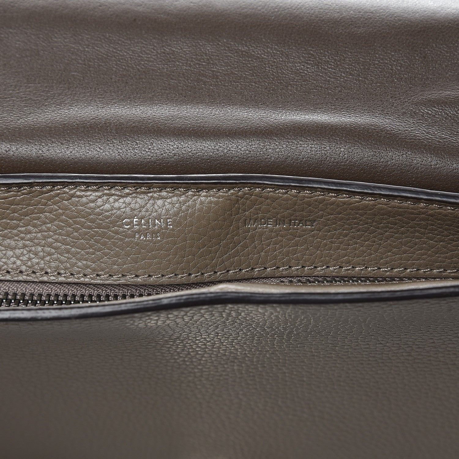 Celine Drummed Calfskin Suede Medium Trapeze Souris 7 of 10