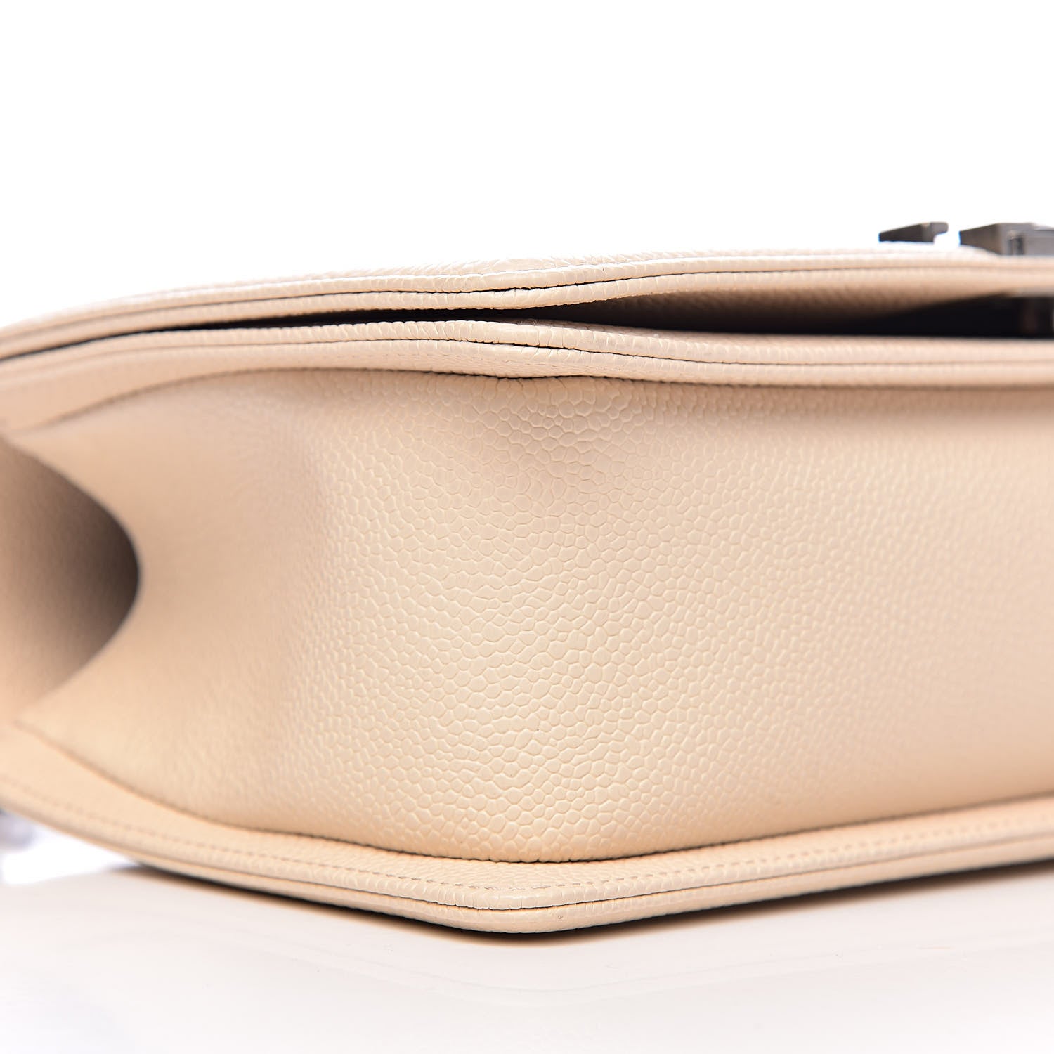 Chanel Caviar Chevron Quilted Medium Boy Flap Light Beige 8 of 11