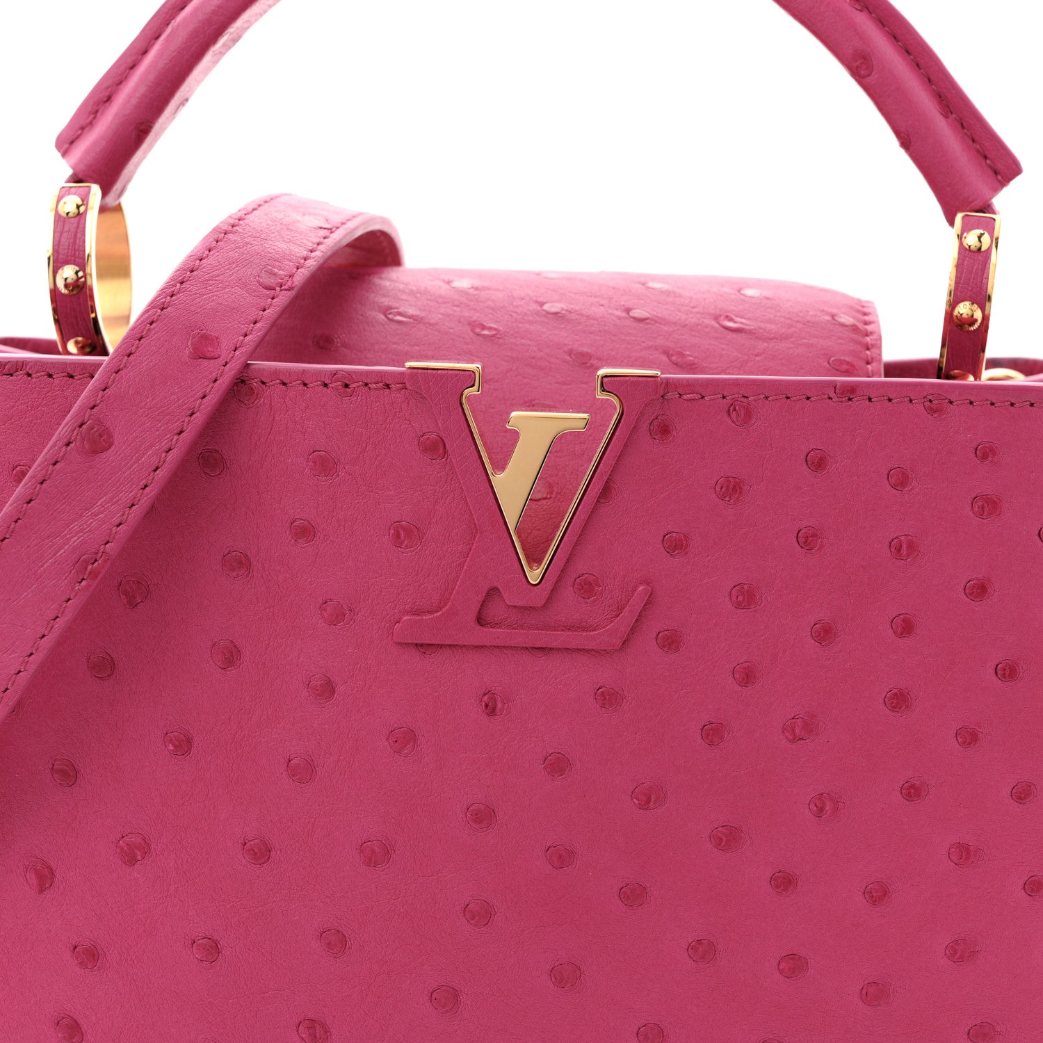 Louis Vuitton Ostrich Capucines BB Fuchsia 13 of 17