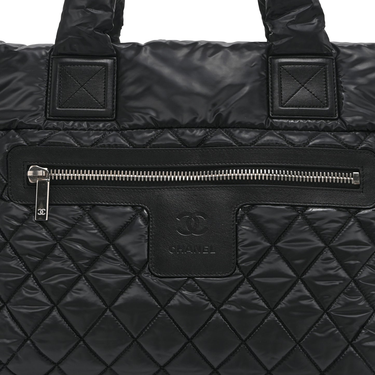 Nylon Quilted Large Coco Cocoon Tote Black