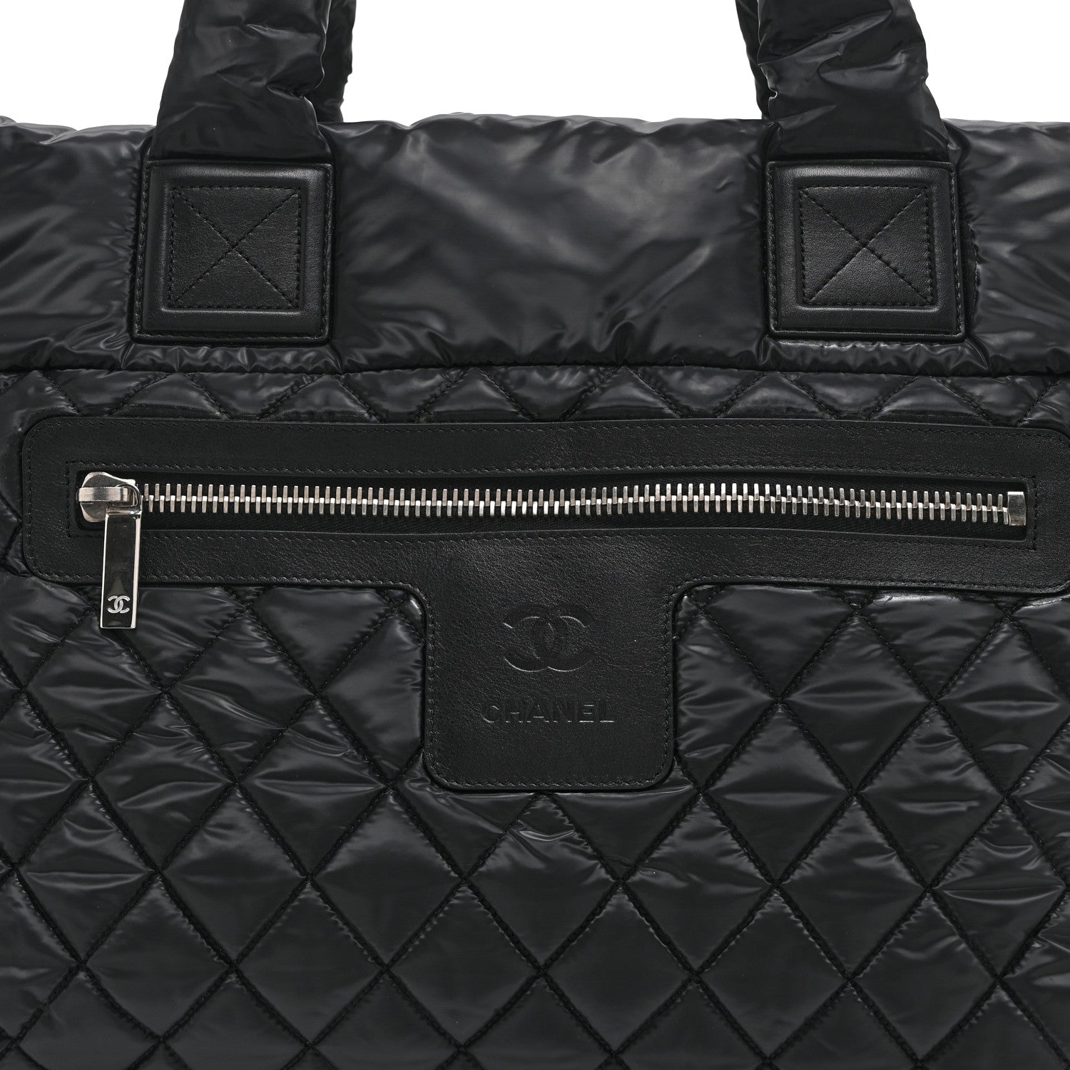 Chanel Nylon Quilted Large Coco Cocoon Tote Black 8 of 10