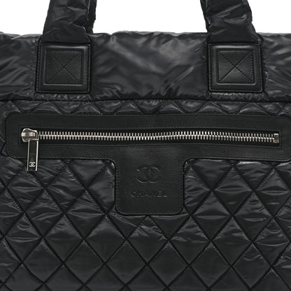 Chanel Nylon Quilted Large Coco Cocoon Tote Black 8 of 10