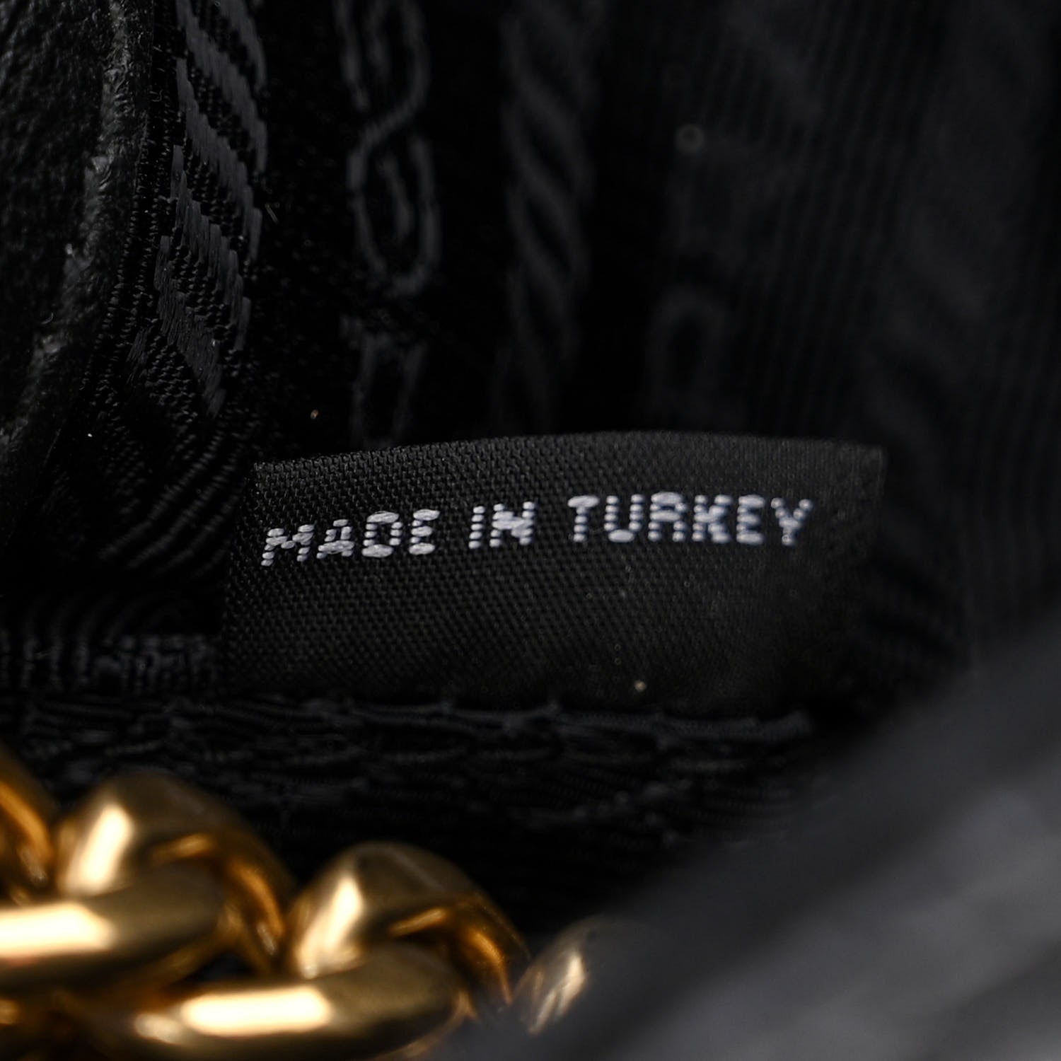 Prada Nappa Gaufre Medium Chain Flap Shoulder Bag Black 7 of 12