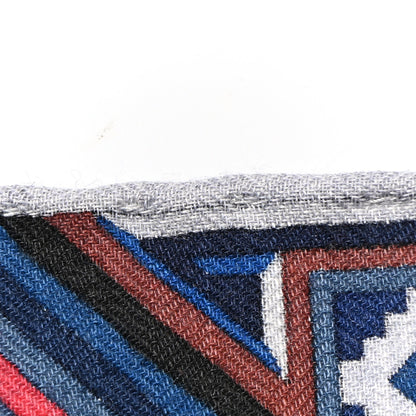 Hermes Cashmere Silk Le Jaguar Et Le Colibri Shawl 140 Gris Chine Bleu Acajou 10 of 12