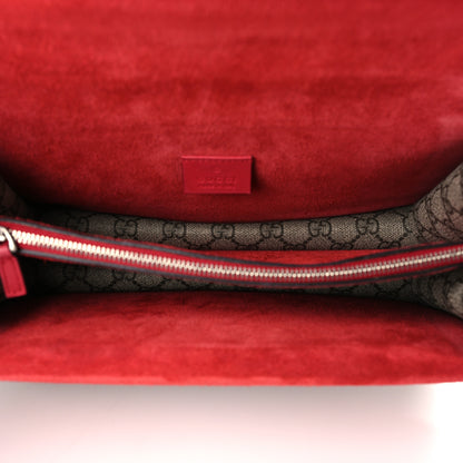 Gucci GG Supreme Monogram Suede Small Dionysus Shoulder Bag Beige Ebony Vulcanic Red 5 of 9