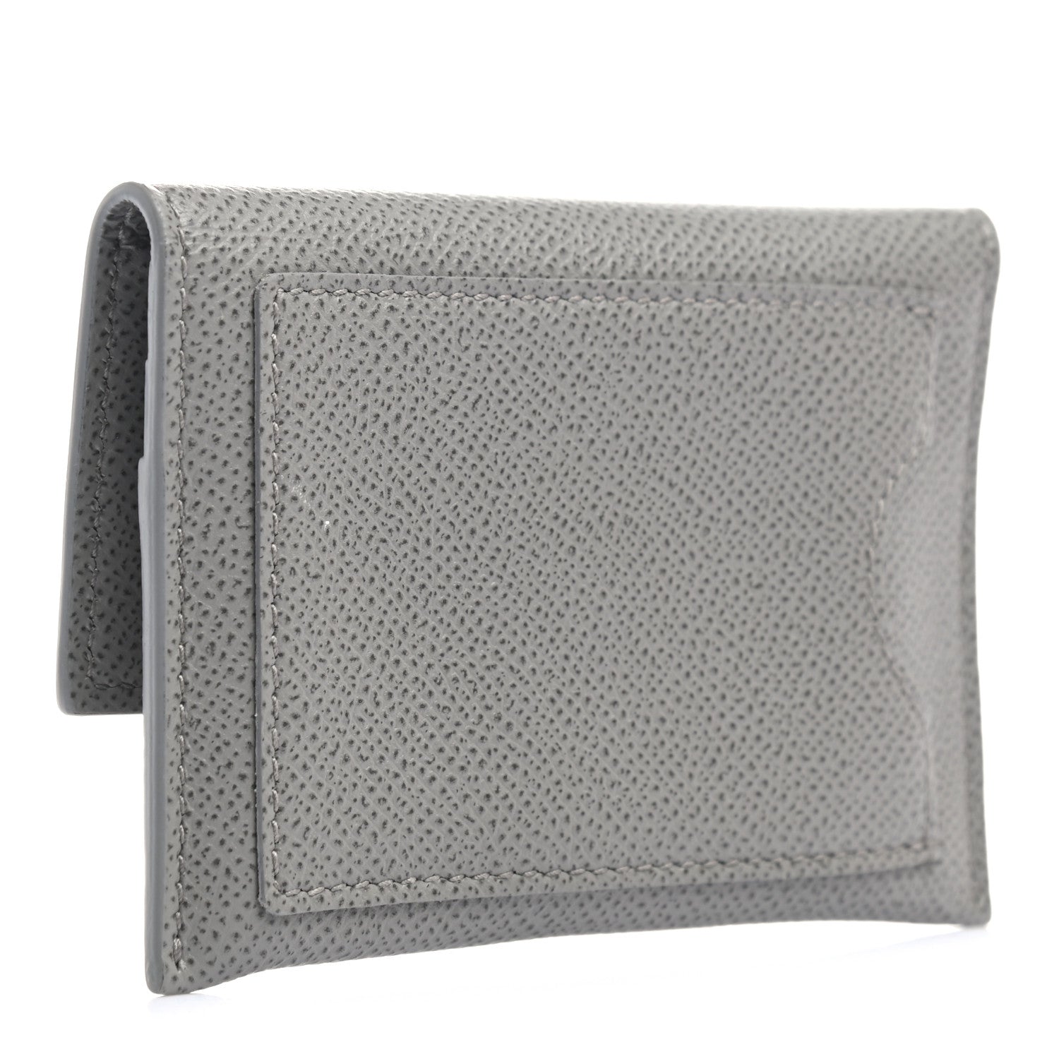 Salvatore Ferragamo Grained Calfskin Vara Bow Cardholder Pale Grey 2 of 8