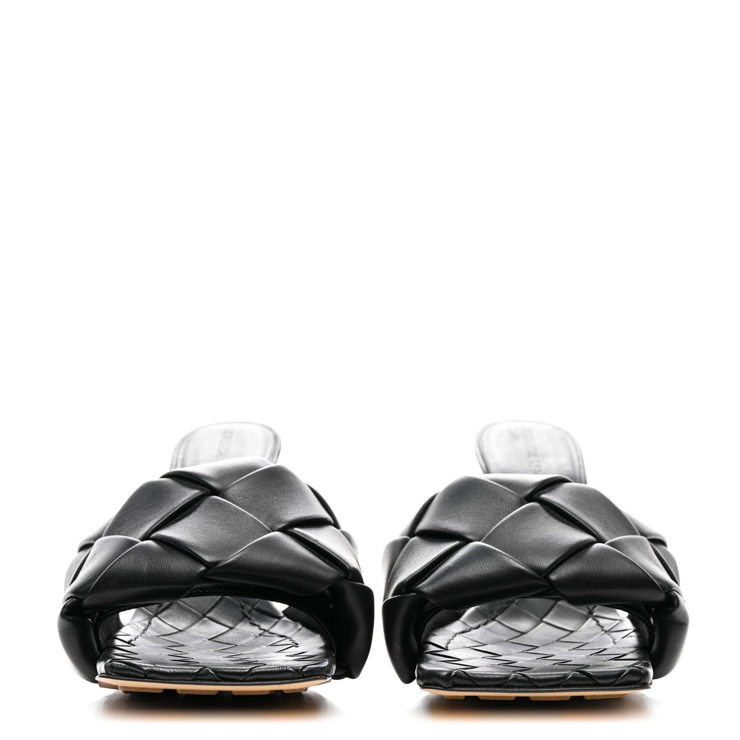 Nappa Maxi Intrecciato Lido Mule Sandals 37.5 Black