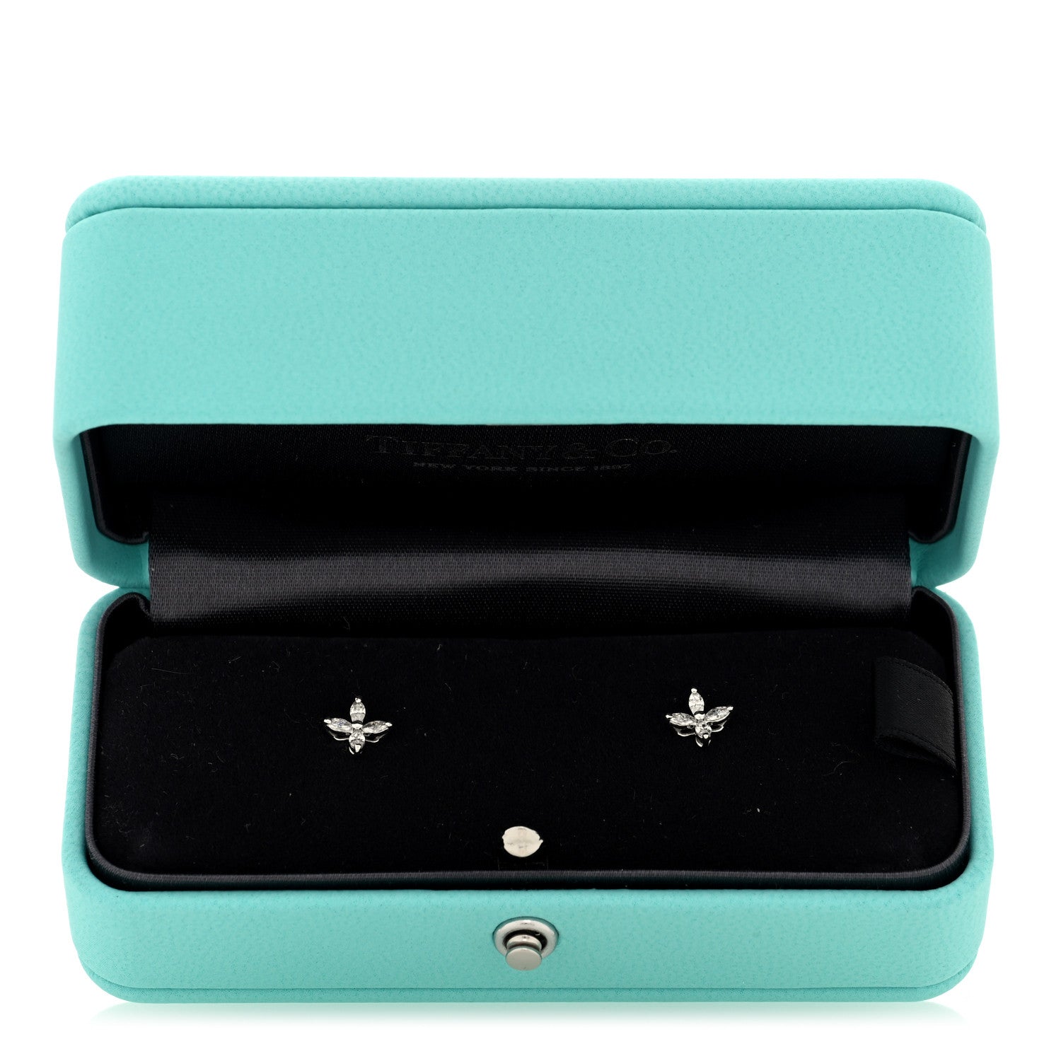 Tiffany Platinum Diamond .19ct Mini Victoria Earrings 5 of 5