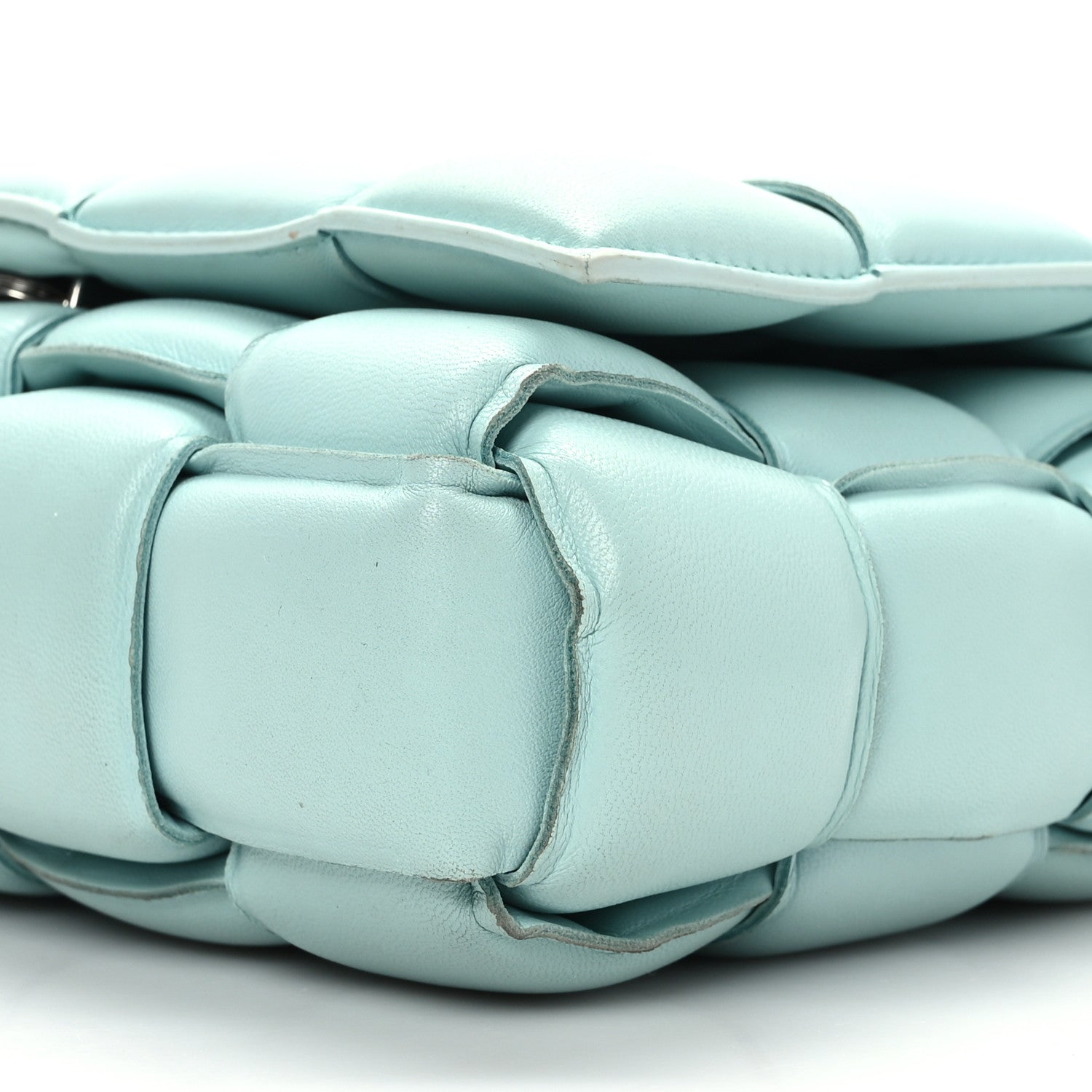 Bottega Veneta Lambskin Maxi Intreccio Padded Chain Cassette Crossbody Bag Spearmint 8 of 8