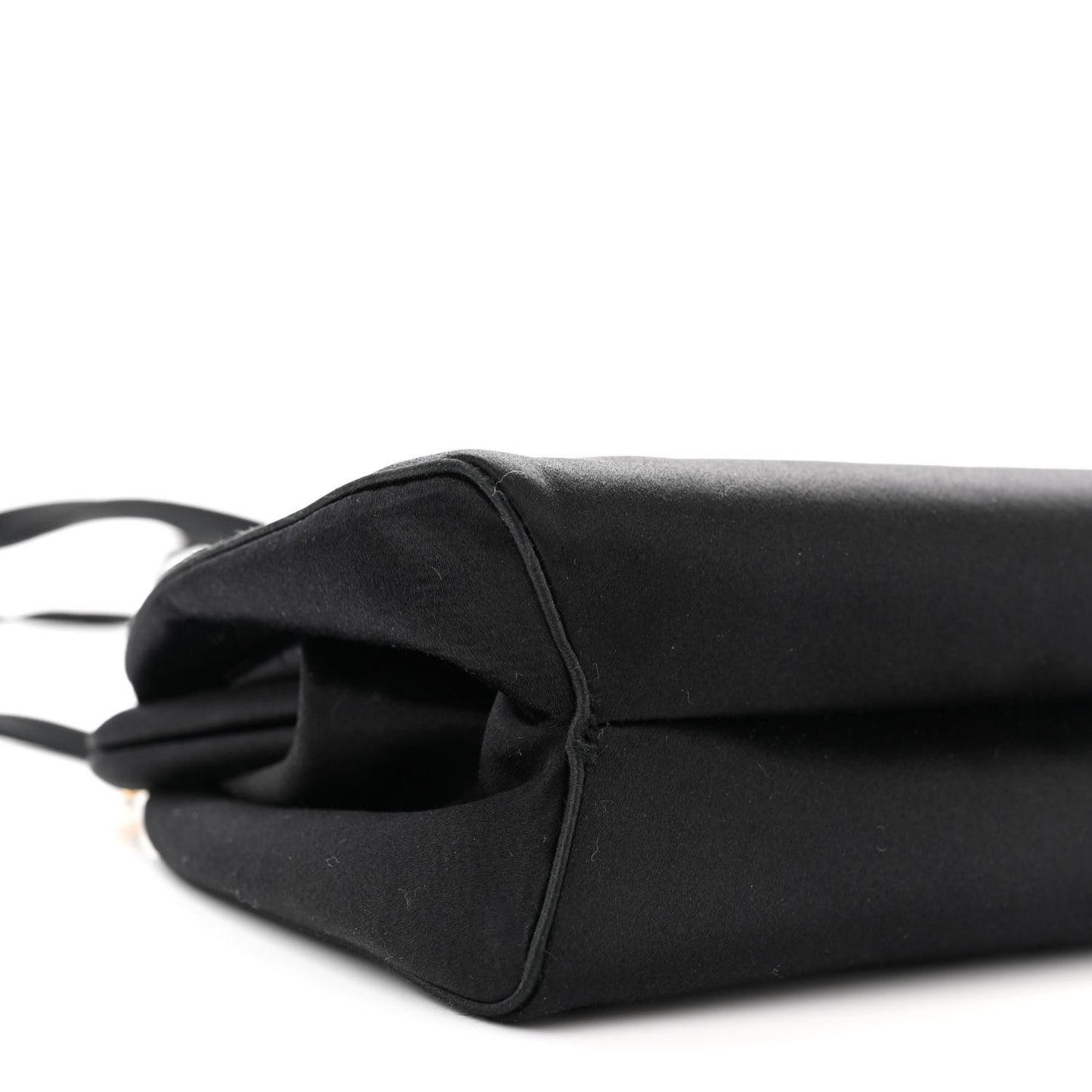 Satin Crystal Panther Clutch Black