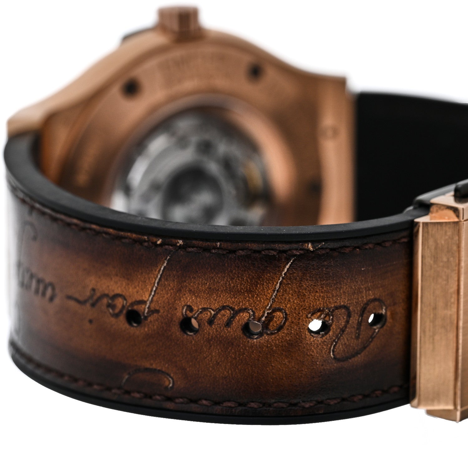 Hublot 18K Rose Gold Calfskin 45mm Classic Fusion “Berluti Scritto” Automatic Watch Brown 511.OX.0500.VR.BER16 4 of 5