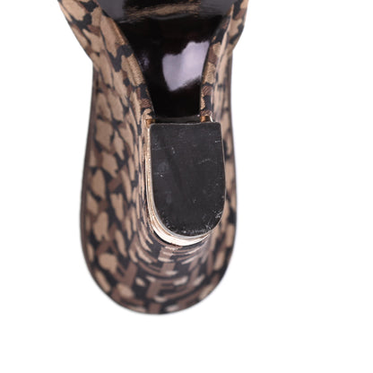 Fendi Fabric FF Wedge Mules 36 Black Brown 14 of 14