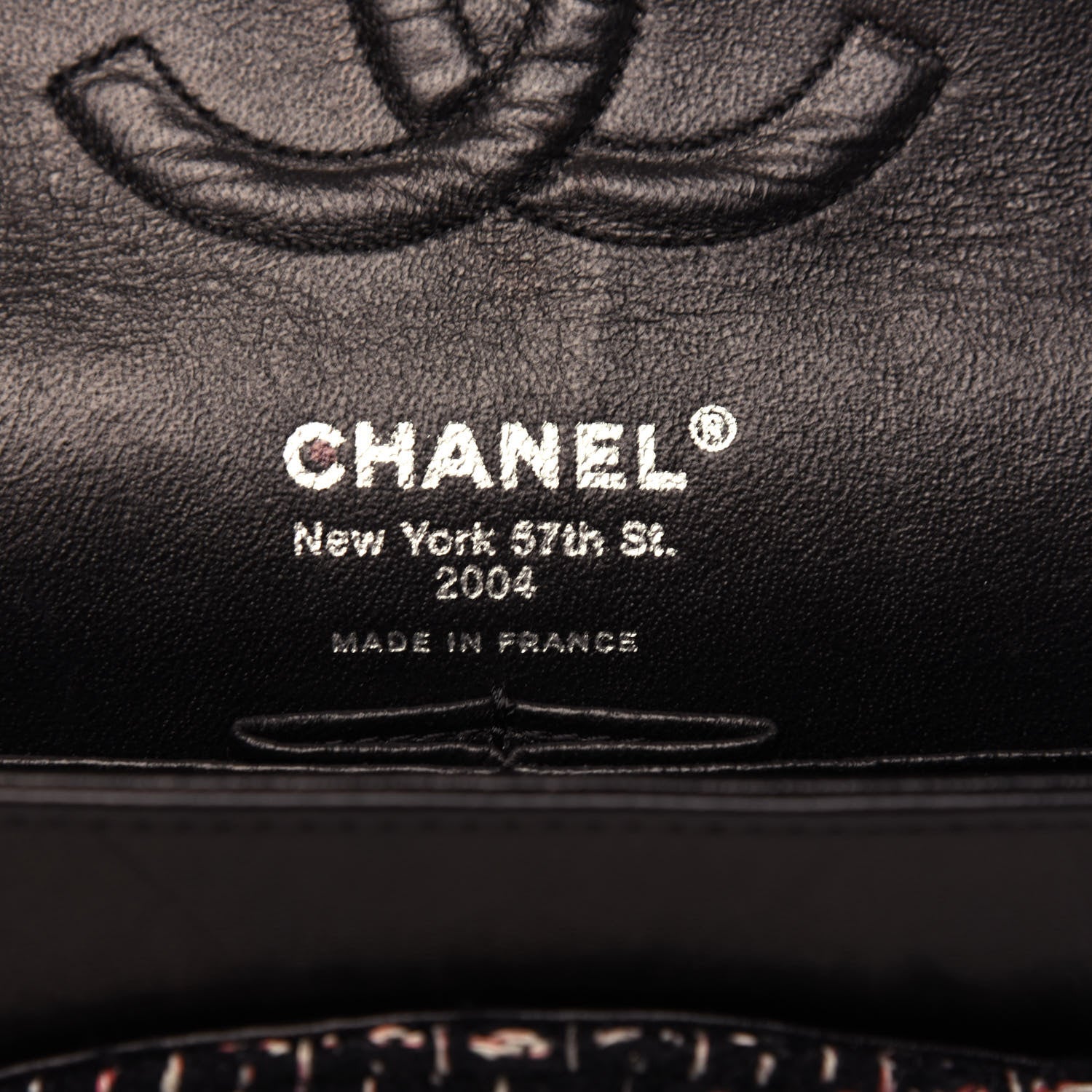 Chanel Tweed Quilted Medium Double Flap Black 6 of 9