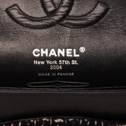 Chanel Tweed Quilted Medium Double Flap Black 6 of 9