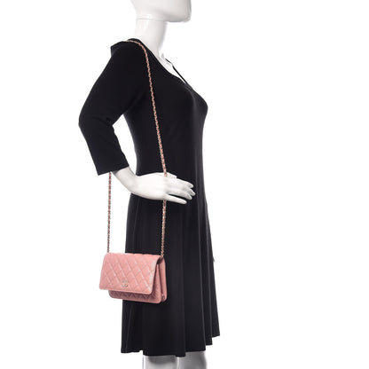 Chanel Iridescent Caviar Quilted Wallet on Chain WOC Rose Pink 2 of 10
