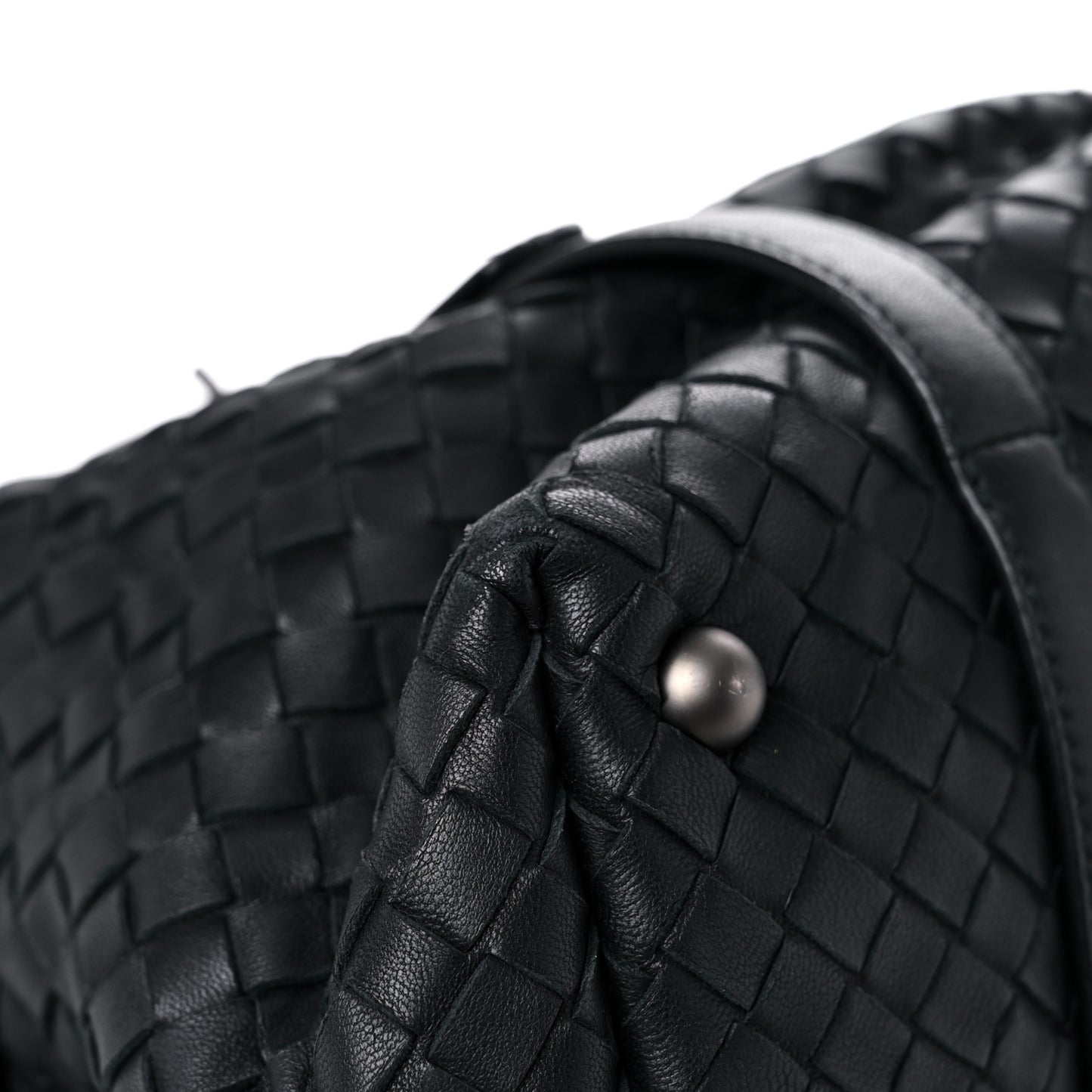 Nappa Intrecciato Montaigne Rings Satchel Black
