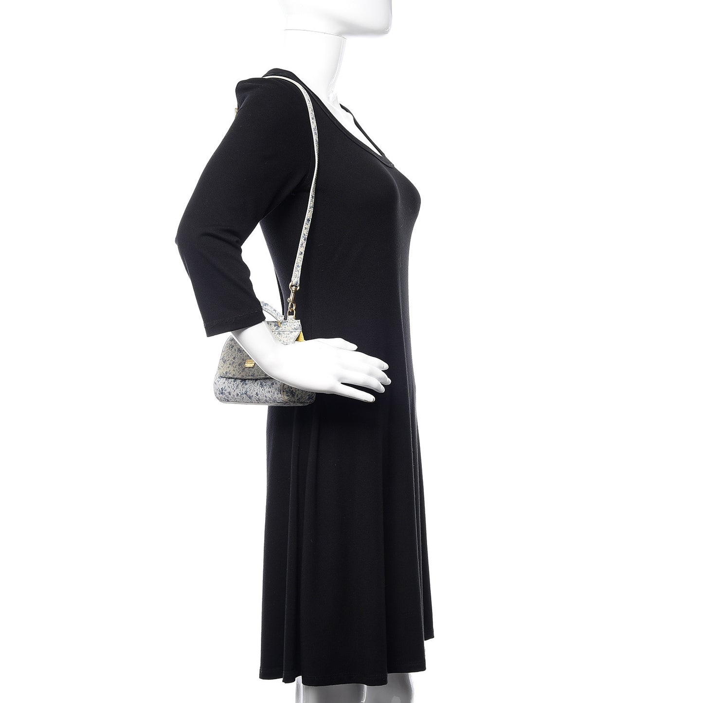 Dauphine Floral Print Micro Miss Sicily Satchel Blue White